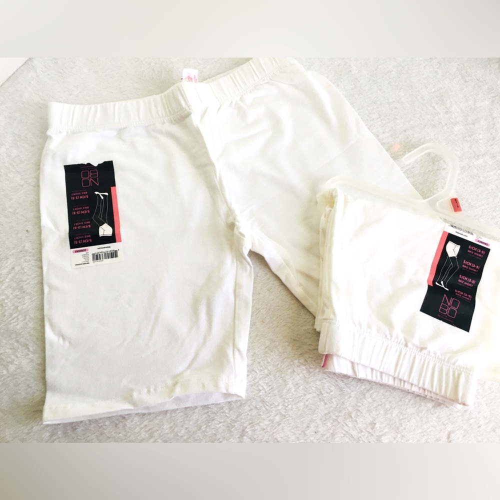 No Boundaries 2 Bike Shorts Size - Small 3-5. - White color- New Set if Two
